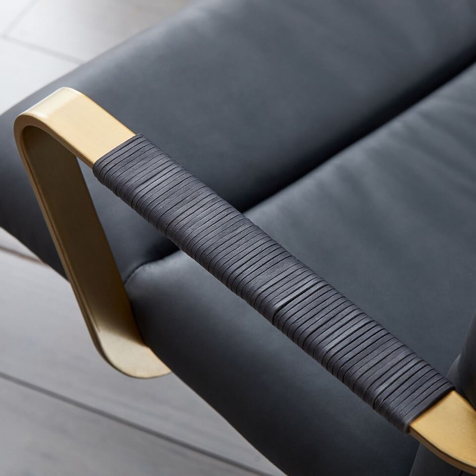 Cooper Mid-Century Leather Swivel Office Chair - West Elm Australia